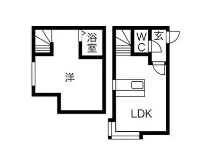 ハイライフ円山(1LDK/2階)の間取り写真