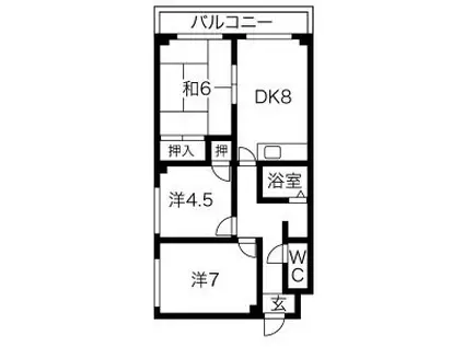 パレ宮の森(3DK/3階)の間取り写真