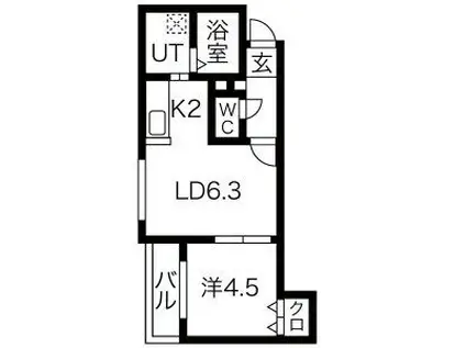 HOPEN8-E8(1LDK/3階)の間取り写真