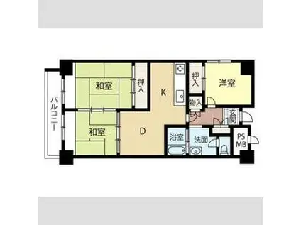 アルファ創成川公園(3DK/11階)の間取り写真