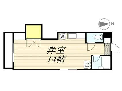 スイーズS4(ワンルーム/2階)の間取り写真