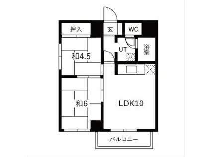 サンローゼ札幌(2LDK/3階)の間取り写真