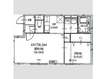 HERO YAMAHANA2(1LDK/1階)の間取り写真