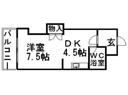 OMレジデンス円山(1DK/5階)の間取り写真