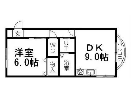 MAJESTIC水車町(1LDK/2階)の間取り写真