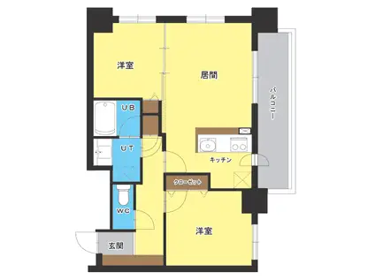 レジディア円山北5条(2LDK/4階)の間取り写真