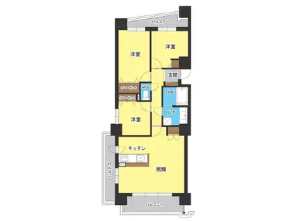 レジディア円山北5条(3LDK/9階)の間取り写真