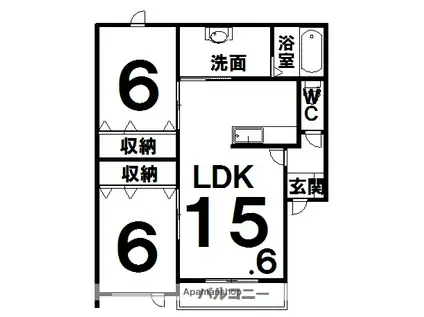 LEVANTEⅦ(2LDK/2階)の間取り写真