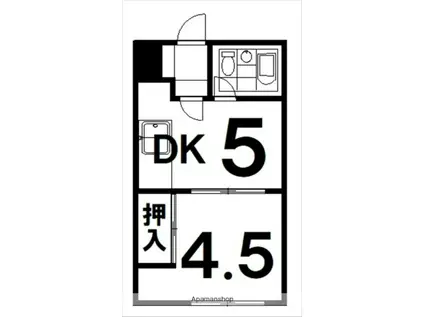 TINY SQUARE(1DK/4階)の間取り写真