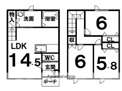 ＨＵＳ（ヒュース）(3LDK)の間取り写真