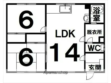 佐藤隆様貸ＡＰ　Ｂ棟(2LDK)の間取り写真