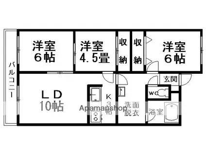 細田マンションⅢ(3LDK/2階)の間取り写真