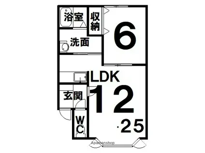 スペースⅥ(1LDK/1階)の間取り写真