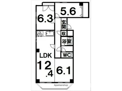 ホワイトパレス(3LDK/9階)の間取り写真