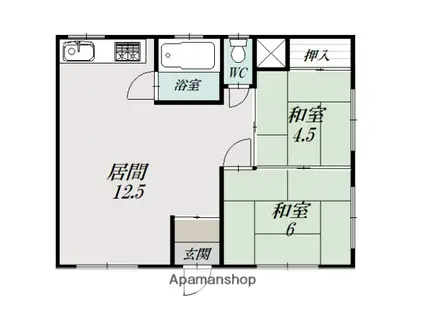 新屋マンション(2LDK/1階)の間取り写真