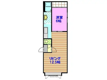 石北本線 新旭川駅 徒歩11分 2階建 築25年(1LDK/2階)の間取り写真