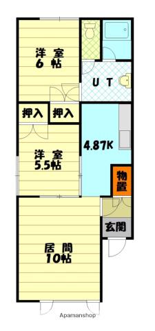エスポワール(2LDK/2階)の間取り写真