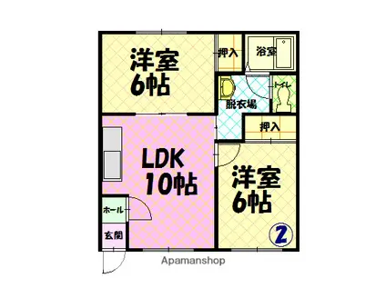 サンコート神楽(2LDK/2階)の間取り写真