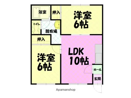 サンコート神楽(2LDK/2階)の間取り写真