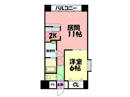 ノルテ3条通(1LDK/7階)の間取り写真