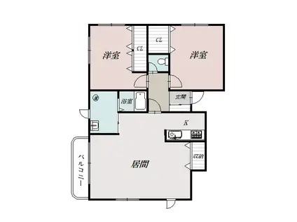 ラポーレⅢ(2LDK/1階)の間取り写真