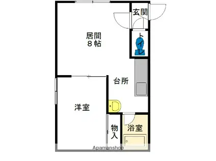 永山817ハイツ(1LDK/1階)の間取り写真