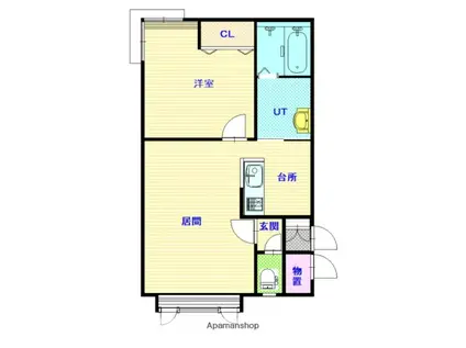 ルアンA(1LDK/2階)の間取り写真