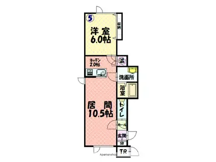 フレッサⅡ(1LDK/1階)の間取り写真