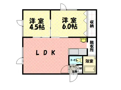 ゴールドクレスト(2LDK/2階)の間取り写真