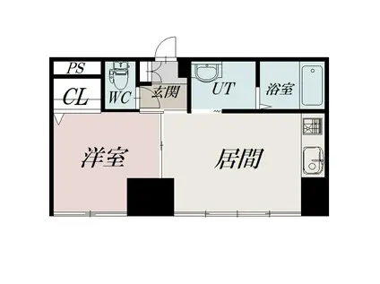 エンドレス17A棟(1DK/7階)の間取り写真