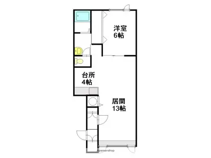ヒラソル(1LDK/2階)の間取り写真