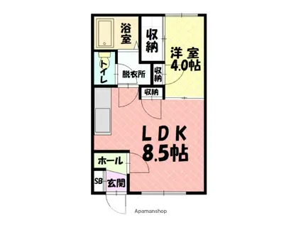 北門の杜(1LDK/2階)の間取り写真