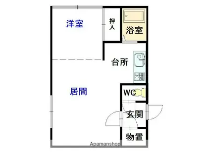 アポロ20(1LDK/1階)の間取り写真