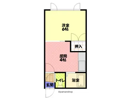 エスパニア4A(ワンルーム/1階)の間取り写真