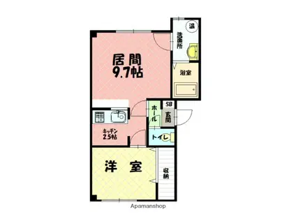 グランフォーレスト(1LDK/2階)の間取り写真