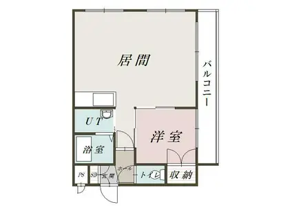 エルダーハウス豊岡(1LDK/3階)の間取り写真