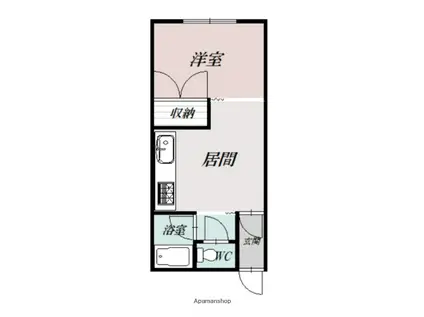 COMⅡーコム2-(1DK/2階)の間取り写真