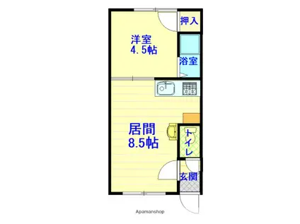 エステートE4.8(1LDK/1階)の間取り写真