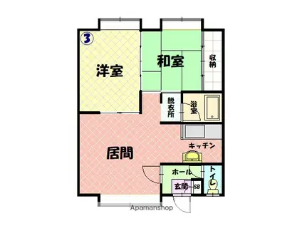 グランデージ2(2LDK/2階)の間取り写真