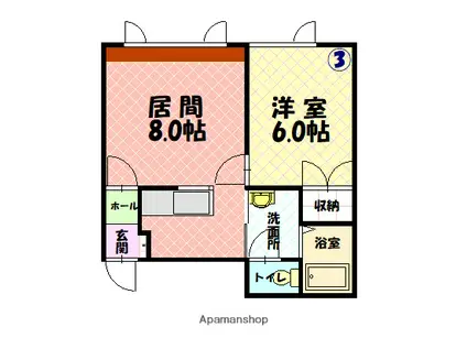 タウンズ豊岡(1LDK/2階)の間取り写真
