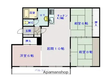 豊岡3・8ハイツ(3LDK/2階)の間取り写真