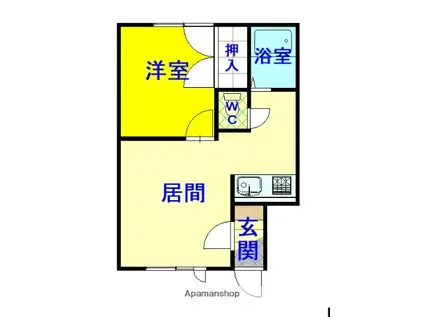 アスティ(1LDK/2階)の間取り写真