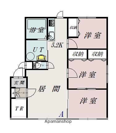 クリスタル東光(3LDK/3階)の間取り写真