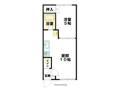 ハンドレッドヴィレッジH棟(1LDK/1階)の間取り写真