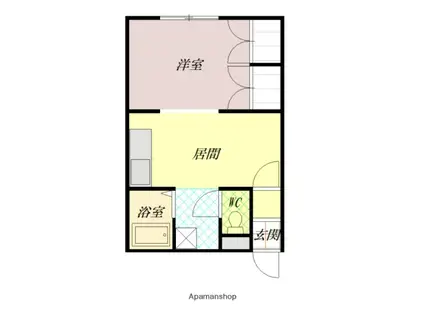COMⅠ-コム1-(1DK/1階)の間取り写真
