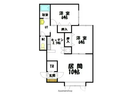 メープルC(2LDK/2階)の間取り写真