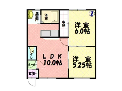 ワンダーハイツ98(2LDK/2階)の間取り写真