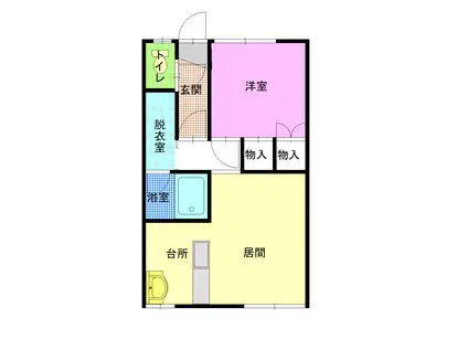 ワンダースリー(1LDK/1階)の間取り写真