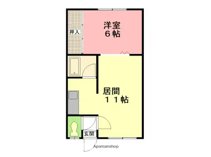 ブルーハウス(1LDK/2階)の間取り写真