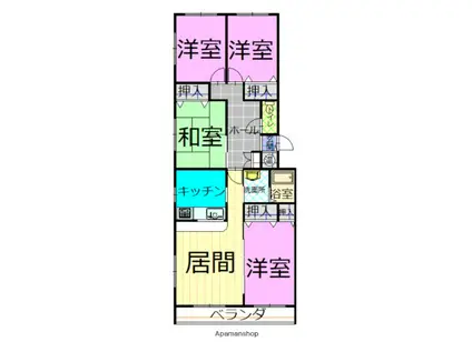 レジデンスすみのい(4LDK/4階)の間取り写真